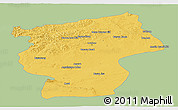 Savanna Style Panoramic Map of Ovorhangay, single color outside