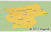 Savanna Style Panoramic Map of Ovorhangay, single color outside