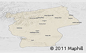 Shaded Relief Panoramic Map of Ovorhangay, lighten, desaturated