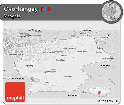 Silver Style Panoramic Map of Ovorhangay