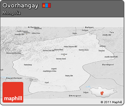 Silver Style Panoramic Map of Ovorhangay