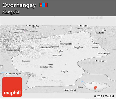 Silver Style Panoramic Map of Ovorhangay