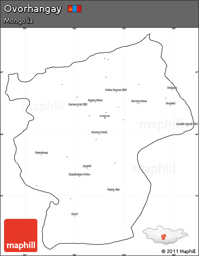 Blank Simple Map of Ovorhangay, cropped outside