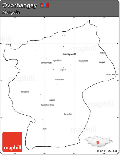 Blank Simple Map of Ovorhangay, cropped outside