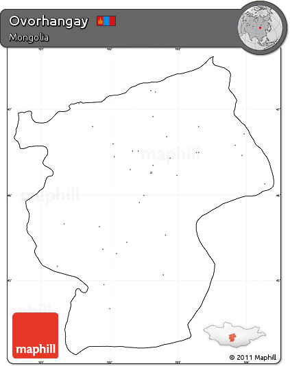 Blank Simple Map of Ovorhangay, cropped outside, no labels