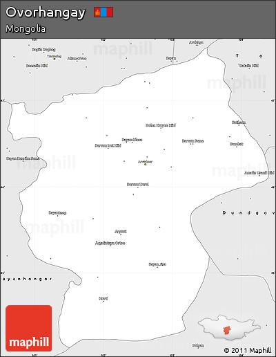 Silver Style Simple Map of Ovorhangay