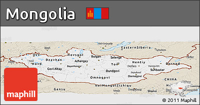 Classic Style Panoramic Map of Mongolia