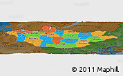 Political Panoramic Map of Mongolia, darken