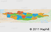 Political Panoramic Map of Mongolia, lighten