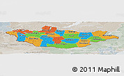Political Panoramic Map of Mongolia, lighten, semi-desaturated