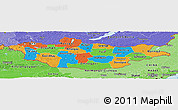 Political Panoramic Map of Mongolia, political shades outside