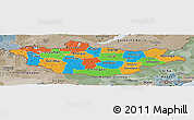 Political Panoramic Map of Mongolia, semi-desaturated
