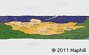 Political Shades Panoramic Map of Mongolia, darken