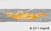 Political Shades Panoramic Map of Mongolia, desaturated