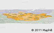 Political Shades Panoramic Map of Mongolia, lighten, semi-desaturated
