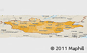 Political Shades Panoramic Map of Mongolia, shaded relief outside