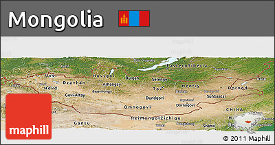 Satellite Panoramic Map of Mongolia