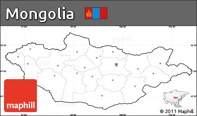 Blank Simple Map of Mongolia, cropped outside, no labels