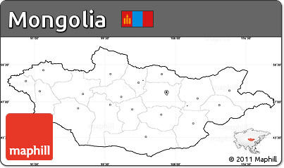 Blank Simple Map of Mongolia, cropped outside, no labels