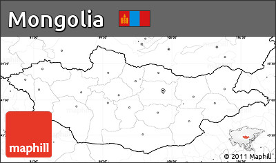 Blank Simple Map of Mongolia, no labels