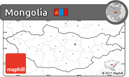 Blank Simple Map of Mongolia, no labels