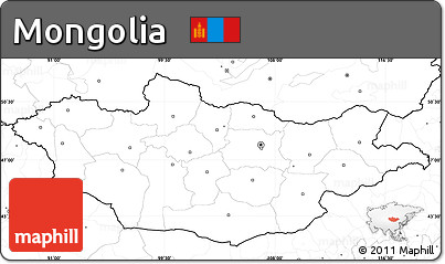 Blank Simple Map of Mongolia, no labels