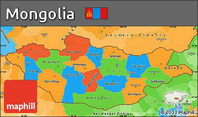 Political Simple Map of Mongolia