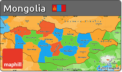 Political Simple Map of Mongolia