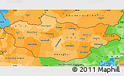 Political Shades Simple Map of Mongolia, political outside