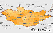 Political Shades Simple Map of Mongolia, single color outside, borders and labels