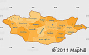 Political Shades Simple Map of Mongolia, single color outside