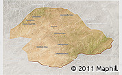 Satellite 3D Map of Suhbaatar, lighten, semi-desaturated