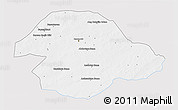 Silver Style 3D Map of Suhbaatar, single color outside