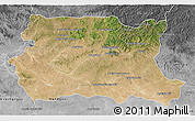 Satellite 3D Map of Tov, desaturated