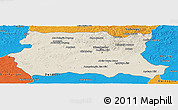 Shaded Relief Panoramic Map of Tov, political outside