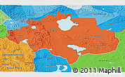 Political 3D Map of Uvs