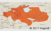 Political 3D Map of Uvs, shaded relief outside