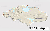 Shaded Relief 3D Map of Uvs, cropped outside