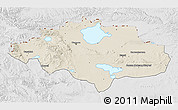 Shaded Relief 3D Map of Uvs, lighten, desaturated