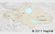 Shaded Relief 3D Map of Uvs, lighten, semi-desaturated
