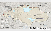 Shaded Relief 3D Map of Uvs, semi-desaturated