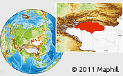 Physical Location Map of Uvs, highlighted country