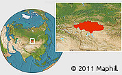 Satellite Location Map of Uvs