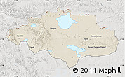 Shaded Relief Map of Uvs, lighten, semi-desaturated