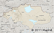 Shaded Relief Map of Uvs, semi-desaturated