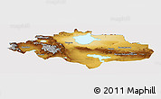 Physical Panoramic Map of Uvs, cropped outside