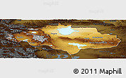 Physical Panoramic Map of Uvs, darken