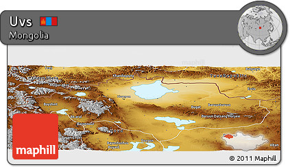 Physical Panoramic Map of Uvs