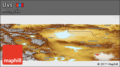 Physical Panoramic Map of Uvs