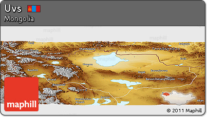 Physical Panoramic Map of Uvs